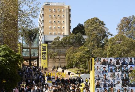 View towards Scientia building on Open Day