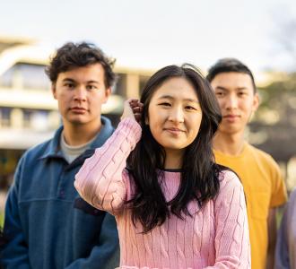 A group of students facing the camera