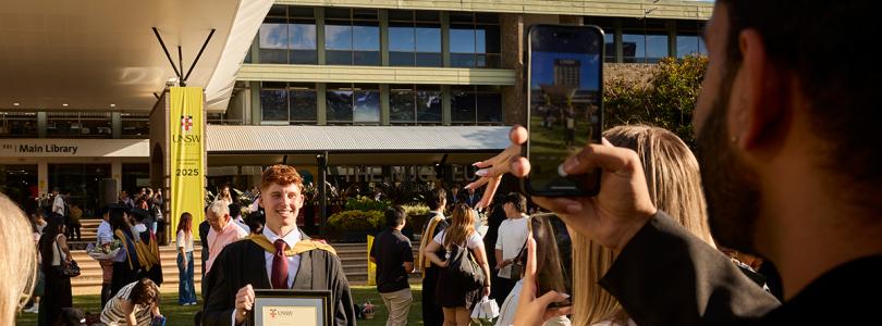 Taking photo on campus