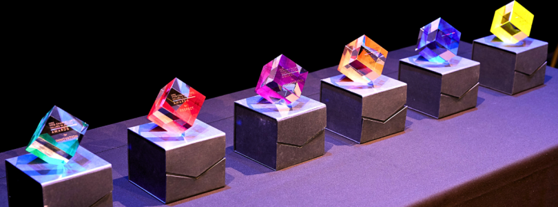 The VC Awards presented on a table.