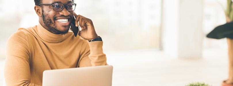 Man sitting at laptop