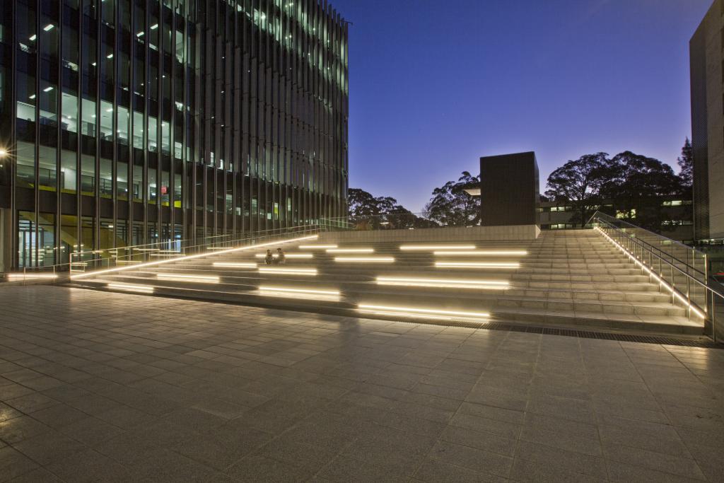 The Podium above the Creative Practice Labs at night