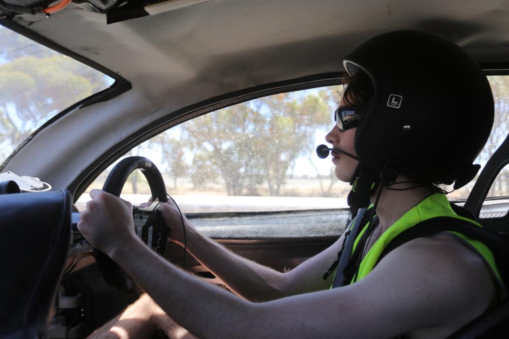 Matthew Holahan driving Sunswift